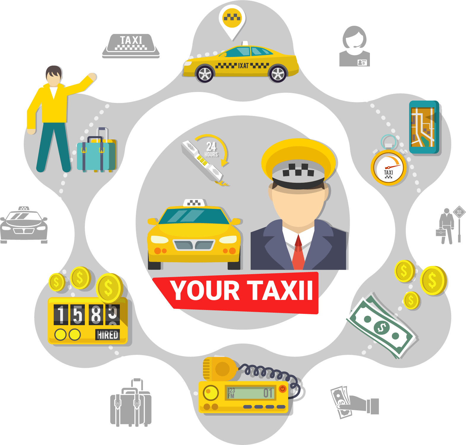 infographic taxi